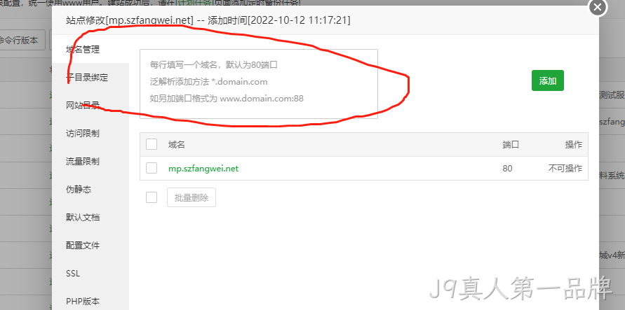 网站添加域名