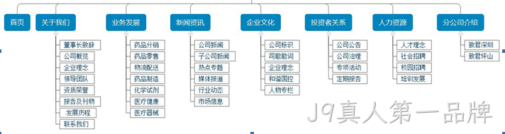 医药公司网站栏目架构